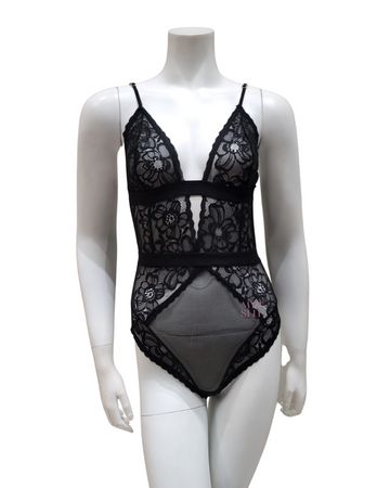 Mapale 8654 Black Lace Bodysuit myselflingerie.com